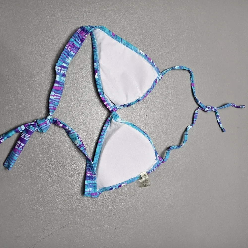 delias blue and purple bikini top women's size large